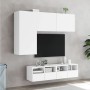 Wall TV cabinets 4 pieces engineered wood white by , TV Furniture - Ref: Foro24-3216532, Price: 177,37 €, Discount: %