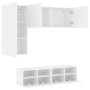 Wall TV cabinets 4 pieces engineered wood white by , TV Furniture - Ref: Foro24-3216532, Price: 177,37 €, Discount: %