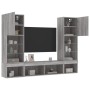 TV-Wandmöbel mit LED, 5-teilig, Holzwerkstoff, grau Sonoma von , TV-Möbel - Ref: Foro24-3216695, Preis: 213,87 €, Rabatt: %