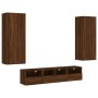 Wall TV cabinets 5 pcs oak brown engineered wood by , TV Furniture - Ref: Foro24-3216545, Price: 198,67 €, Discount: %