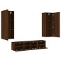 Wall TV cabinets 5 pcs oak brown engineered wood by , TV Furniture - Ref: Foro24-3216545, Price: 198,67 €, Discount: %