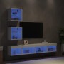 Muebles de TV de pared con LED 5 pzas madera ingeniería blanco de , Muebles TV - Ref: Foro24-3216697, Precio: 150,37 €, Descu...