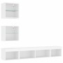 Muebles de TV de pared con LED 5 pzas madera ingeniería blanco de , Muebles TV - Ref: Foro24-3216697, Precio: 150,37 €, Descu...