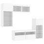 Wall TV cabinets with LED 5 pieces white engineered wood by , TV Furniture - Ref: Foro24-3216725, Price: 281,60 €, Discount: %