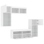 Wall TV cabinets with LED 5 pieces white engineered wood by , TV Furniture - Ref: Foro24-3216725, Price: 281,60 €, Discount: %