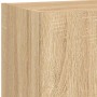 TV wall furniture with LED 5 pieces engineered wood Sonoma oak by , TV Furniture - Ref: Foro24-3216727, Price: 260,53 €, Disc...