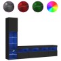 Muebles de TV de pared con LED 4 pzas madera ingeniería negro de , Muebles TV - Ref: Foro24-3216712, Precio: 181,99 €, Descue...