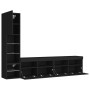 Wall TV cabinets with LED 4 pieces black engineered wood by , TV Furniture - Ref: Foro24-3216712, Price: 180,45 €, Discount: %