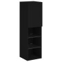 Wall TV cabinets with LED 4 pieces black engineered wood by , TV Furniture - Ref: Foro24-3216712, Price: 180,45 €, Discount: %