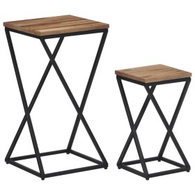 Beistelltische 2 Stück aus massivem recyceltem Teakholz von , Nachttische - Ref: Foro24-358524, Preis: 87,43 €, Rabatt: %