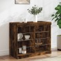 Sideboard with LED lights smoked oak 81x37x67 cm by , Sideboards - Ref: Foro24-836704, Price: 76,79 €, Discount: %