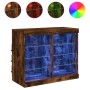 Sideboard with LED lights smoked oak 81x37x67 cm by , Sideboards - Ref: Foro24-836704, Price: 76,79 €, Discount: %