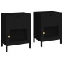 Bedside tables 2 units steel and black glass 40x30x54.5 cm by vidaXL, Nightstands - Ref: Foro24-3095202, Price: 180,80 €, Dis...