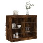 Sideboard with LED lights smoked oak 81x37x67 cm by , Sideboards - Ref: Foro24-836704, Price: 76,79 €, Discount: %