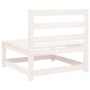 Garden sofas without armrests 3 units white wood 70x70x67 cm by , Modular outdoor sofas - Ref: Foro24-837929, Price: 146,34 €...