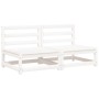 Garden sofas without armrests with cushions 2 units white wood by , Modular outdoor sofas - Ref: Foro24-838087, Price: 139,99...