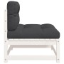 Garden sofas without armrests with cushions 2 units white wood by , Modular outdoor sofas - Ref: Foro24-838087, Price: 139,99...