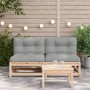 Gartensofas ohne Armlehnen mit Kissen 2 Einheiten aus Kiefernholz von , Modulare Sofas für den Außenbereich - Ref: Foro24-838...