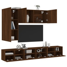 Muebles de TV de pared 5 pzas madera de ingeniería marrón roble de , Muebles TV - Ref: Foro24-3216564, Precio: 221,99 €, Desc...