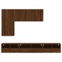 Wall TV cabinets 5 pcs oak brown engineered wood by , TV Furniture - Ref: Foro24-3216564, Price: 217,07 €, Discount: %