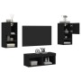 Wall TV cabinets with LED lights 4 pieces black by , TV Furniture - Ref: Foro24-3216570, Price: 120,99 €, Discount: %