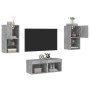 Muebles de TV de pared con luces LED 4 piezas gris hormigón de , Muebles TV - Ref: Foro24-3216572, Precio: 120,64 €, Descuent...