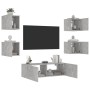 Wall TV cabinets with LED lights 5 pieces concrete gray by , TV Furniture - Ref: Foro24-3216863, Price: 159,60 €, Discount: %