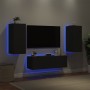 Muebles de TV de pared con luces LED 3 piezas negro de , Muebles TV - Ref: Foro24-3216868, Precio: 163,52 €, Descuento: %