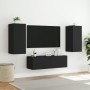 Muebles de TV de pared con luces LED 3 piezas negro de , Muebles TV - Ref: Foro24-3216868, Precio: 163,52 €, Descuento: %