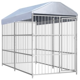 Perrera de exterior con techo 300x150 cm de vidaXL, Casetas y cercados para perros - Ref: Foro24-144621, Precio: 512,30 €, De...