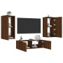 Wall TV cabinets with LED lights 3 pieces oak brown by , TV Furniture - Ref: Foro24-3216880, Price: 170,99 €, Discount: %