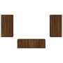 Wall TV cabinets with LED lights 3 pieces oak brown by , TV Furniture - Ref: Foro24-3216880, Price: 170,99 €, Discount: %