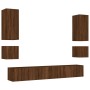 Wall TV cabinets with LED lights 6 pieces oak brown by , TV Furniture - Ref: Foro24-3216894, Price: 254,81 €, Discount: %