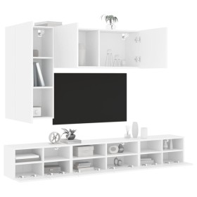 5-Piece White Engineered Wood Wall TV Cabinets by , TV Furniture - Ref: Foro24-3216558, Price: 224,54 €, Discount: %