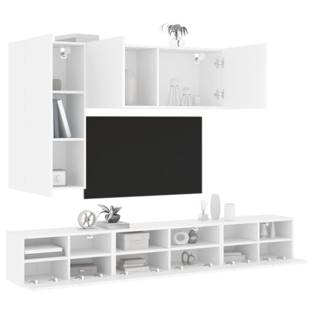 5-teilige TV-Wandschränke aus weißem Holzwerkstoff von , TV-Möbel - Ref: Foro24-3216558, Preis: 224,54 €, Rabatt: %