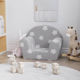 Hellgraues Kindersofa aus weichem Plüsch mit Sternen von , Baby- und Kleinkindmöbel - Ref: Foro24-356980, Preis: 38,59 €, Rab...