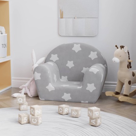 Hellgraues Kindersofa aus weichem Plüsch mit Sternen von , Baby- und Kleinkindmöbel - Ref: Foro24-356980, Preis: 38,59 €, Rab...