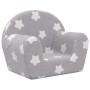 Sofá para niños felpa suave gris claro con estrellas de , Mobiliario para bebés y niños pequeños - Ref: Foro24-356980, Precio...