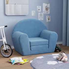 Blue soft plush children's sofa bed by , Baby and Toddler Furniture - Ref: Foro24-356996, Price: 43,99 €, Discount: %