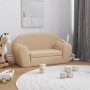 2-Sitzer-Schlafsofa für Kinder aus weichem cremefarbenem Plüsch von , Baby- und Kleinkindmöbel - Ref: Foro24-357001, Preis: 5...