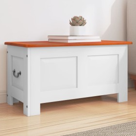 Storage chest with brown and white acacia wood lid by , Storage trunks - Ref: Foro24-364918, Price: 80,69 €, Discount: %