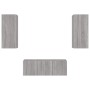 Muebles TV pared con LED 4 pzas madera ingeniería gris Sonoma de , Muebles TV - Ref: Foro24-3216809, Precio: 174,41 €, Descue...