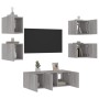 TV wall furniture with LED 6 pieces engineered wood gray Sonoma by , TV Furniture - Ref: Foro24-3216816, Price: 180,69 €, Dis...