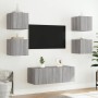 Muebles TV pared con LED 6 pzas madera ingeniería gris Sonoma de , Muebles TV - Ref: Foro24-3216816, Precio: 180,69 €, Descue...