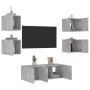 Muebles TV pared con LED 6 pzas madera ingeniería gris hormigón de , Muebles TV - Ref: Foro24-3216814, Precio: 181,03 €, Desc...