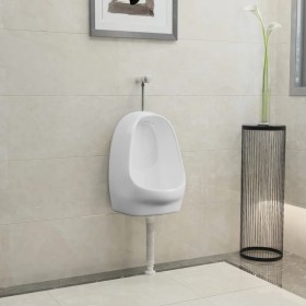 Urinario de pared con válvula de descarga cerámica blanco de vidaXL, Urinarios - Ref: Foro24-143986, Precio: 86,26 €, Descuen...