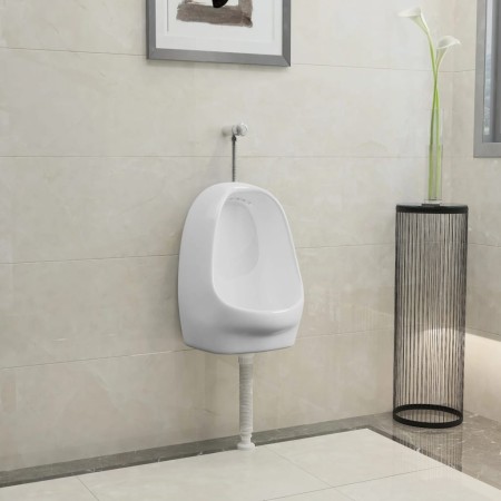 Urinario de pared con válvula de descarga cerámica blanco de vidaXL, Urinarios - Ref: Foro24-143986, Precio: 86,81 €, Descuen...