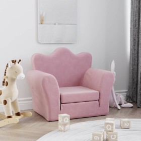 Pink soft plush children's sofa bed by , Baby and Toddler Furniture - Ref: Foro24-357057, Price: 51,99 €, Discount: %