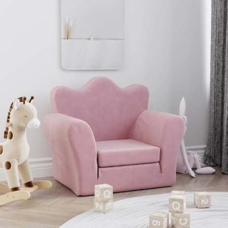 Sofá cama para niños felpa suave rosa de , Mobiliario para bebés y niños pequeños - Ref: Foro24-357057, Precio: 37,21 €, Desc...