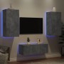 TV wall furniture with LED 4 pieces concrete gray engineered wood by , TV Furniture - Ref: Foro24-3216821, Price: 181,02 €, D...